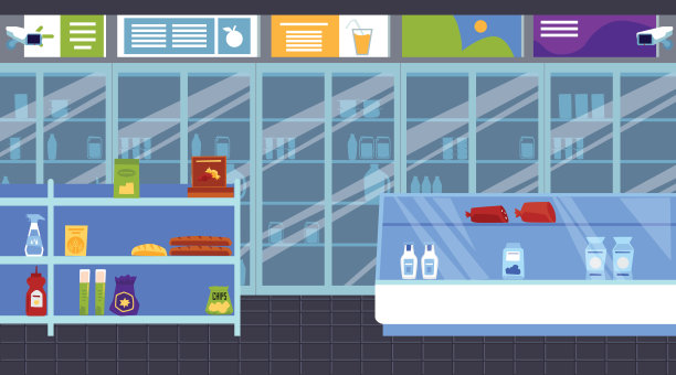 超市货架上的产品已经售罄。图片下载