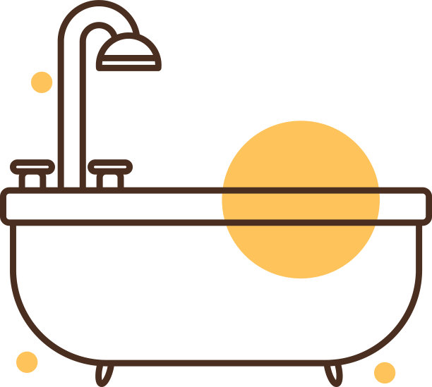 孤立的淋浴块和线条风格图标图片下载