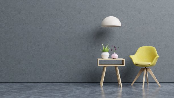 阁楼风格的房子，房间里有扶手椅和配件。图片下载