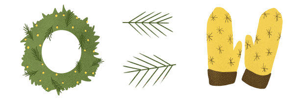 圣诞节。新年，佳节，云杉树枝，青蛙，花圈。图片下载