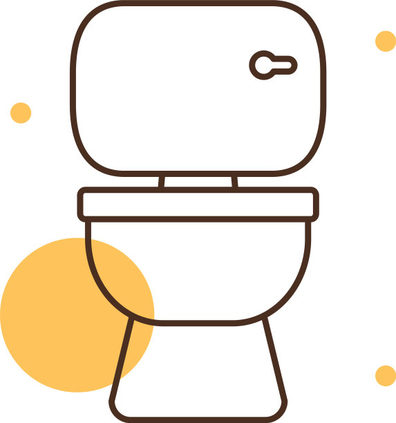 隔离马桶块和线条风格图标图片下载