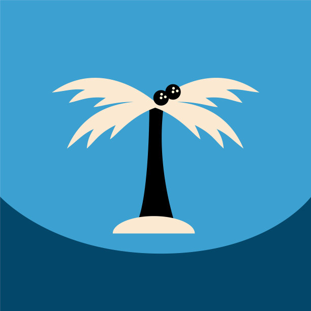 平面图标设计收集棕榈树剪影图片下载