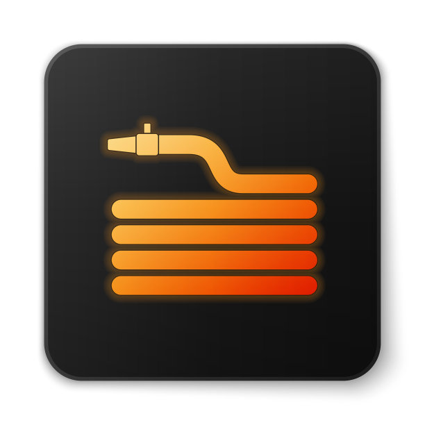 橙色发光的花园水管或消防水管图标图片下载