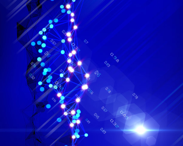 大数据。摘要基于辉光点概念的多边形网格决策分析数据质量。人工智能的商业和科学可视化。图片下载