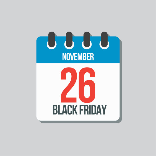 黑色星期五-向量图标日11月26日，促销图片下载