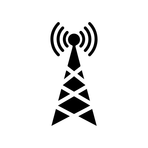 通信网络黑色塔图标图片下载