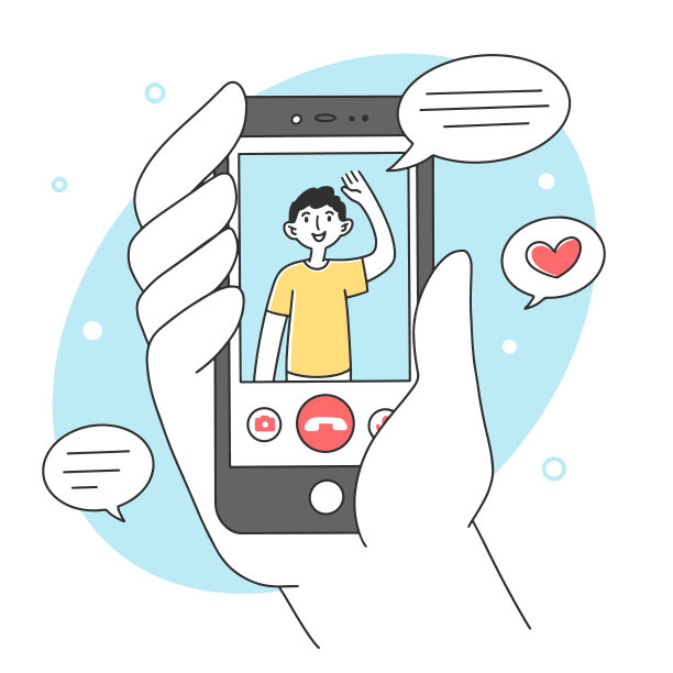 手持智能手机与移动应用程序平面插图图片下载