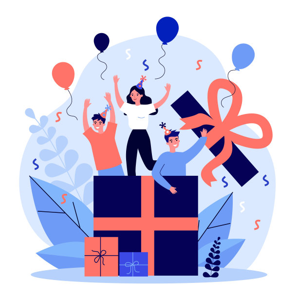 快乐的朋友为生日聚会制造惊喜图片下载