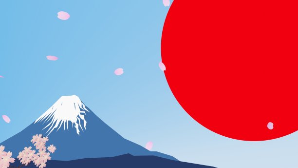 大太阳和富士山图片下载