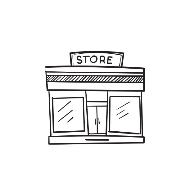 涂鸦商店图标插图矢量孤立的背景图片下载