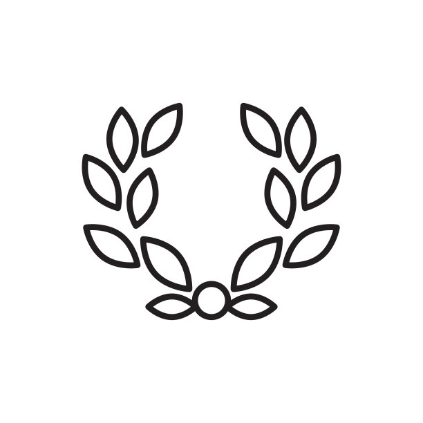 月桂花环线性矢量图标素材图片下载