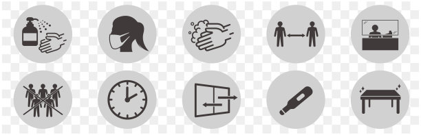 新型冠状病毒图标矢量插画图片下载