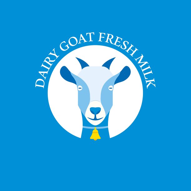 有机农场奶羊奶设计矢量插图。图片下载