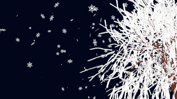 冬日雪花飘落，3D渲染图片下载