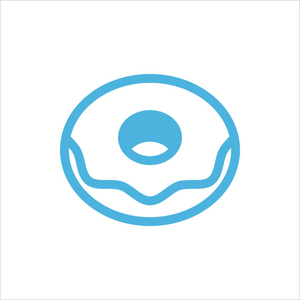 平面矢量图标甜甜圈标志设计新潮图片下载