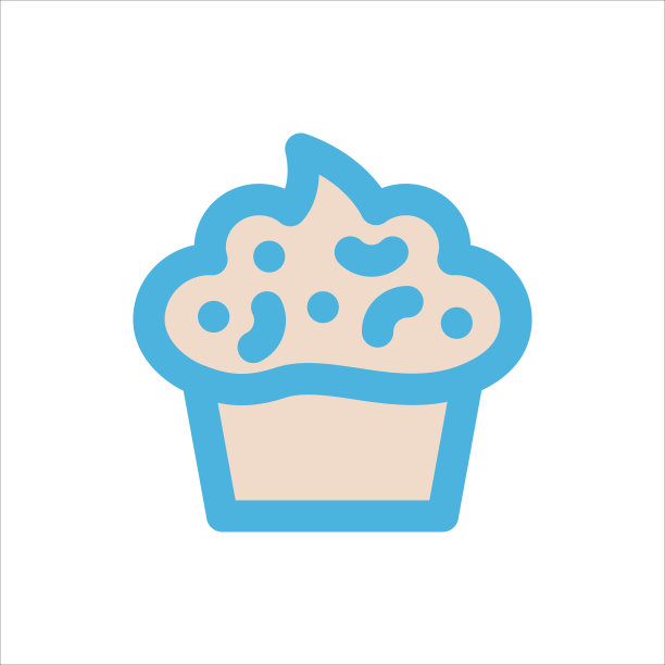 纸杯蛋糕图标平面矢量标志设计流行图片下载
