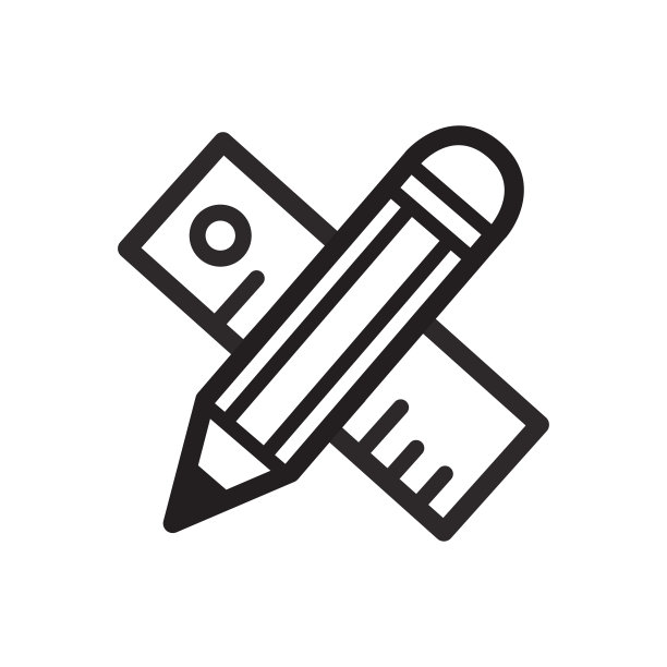带铅笔图标的尺子矢量设计模板图片下载
