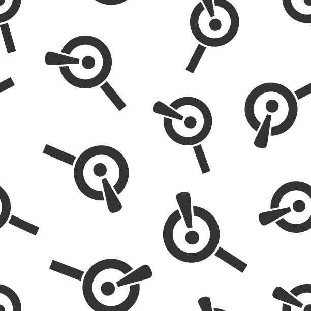 风险分析图标在平面风格。感叹号放大镜矢量插图上的白色孤立背景。关注无缝模式的业务概念。图片下载