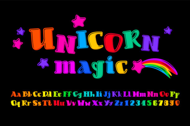 黑色圆角字体，金银线，城市风格的字母，大写和小写的拉丁字母从A到Z和阿拉伯数字从0到9，矢量插图10EPS图片下载