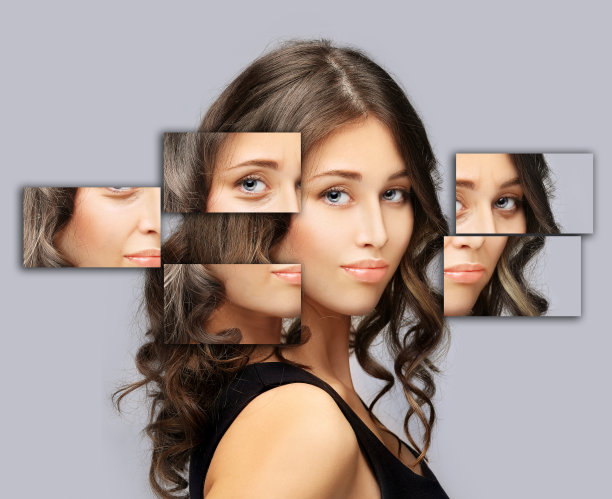 老化。成熟女人年轻的女人。面对皮肤问题。展示前后的照片图片下载