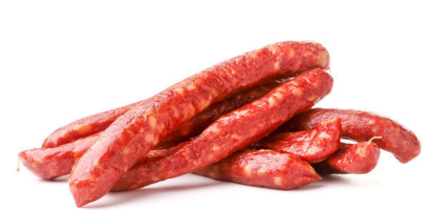 狩猎香肠束在白色的背景。孤立。啤酒节图片下载