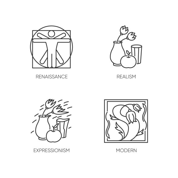 文化运动像素完美线性图标集图片下载