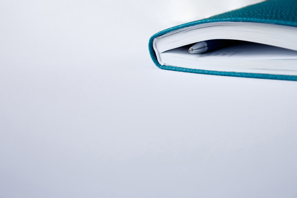 蓝色笔记本，日记或书的纸背景图片下载