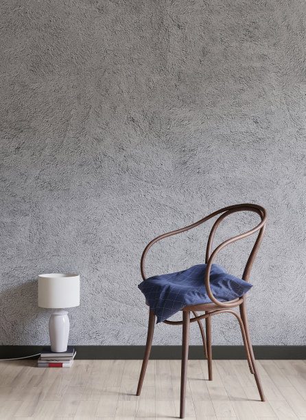 客厅墙上的模型。北欧室内。3d渲染，3d插图图片下载