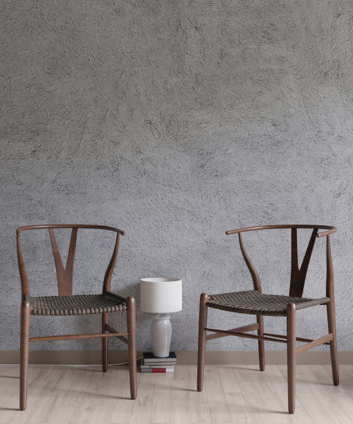 客厅墙上的模型。北欧室内。3d渲染，3d插图图片下载