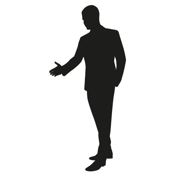 手颤抖。西装革履的商人。矢量剪影图片下载