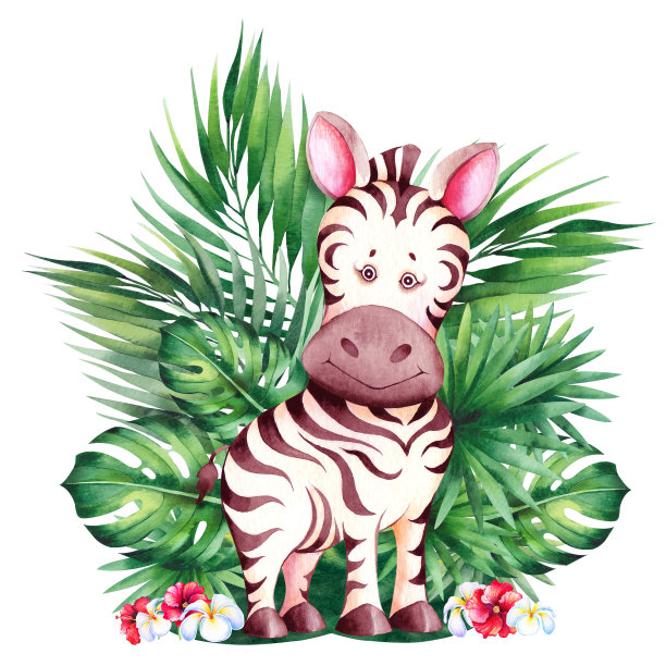 小卡通斑马。图片下载