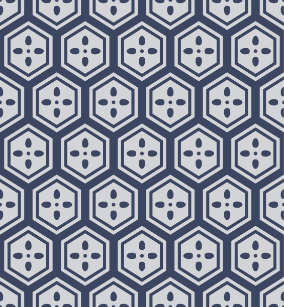 日本六角花矢量无缝图案图片下载