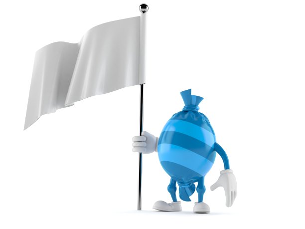 手持空白旗帜的糖果角色图片下载