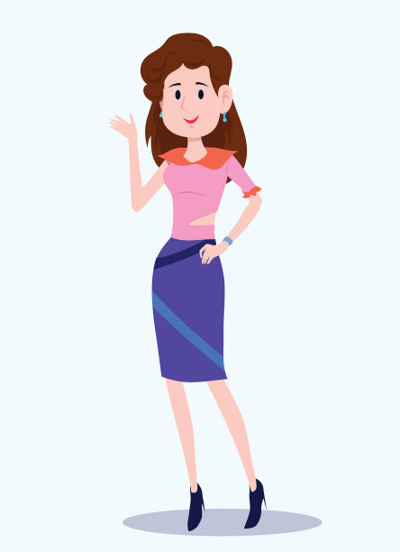 时尚美丽的女孩卡通女性图片下载