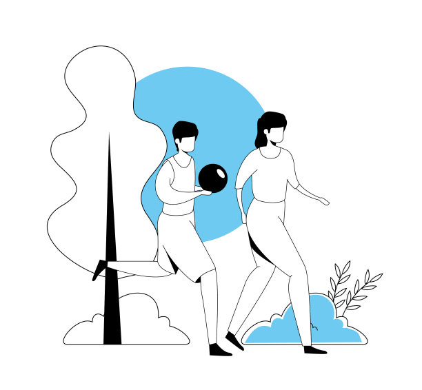 情侣在公园景观中练习图片下载