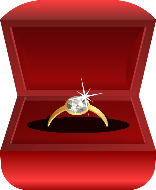 钻石戒指盒图标卡通风格图片下载