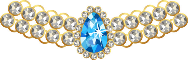 银钻石项链图标卡通风格图片下载