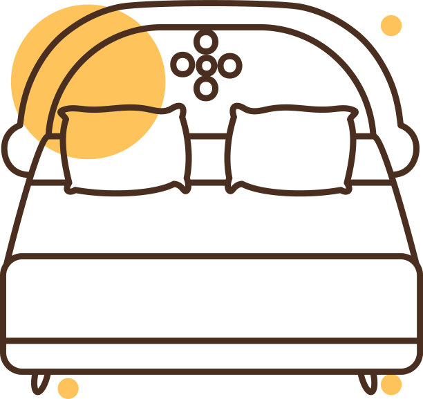 孤立家床块和线条风格图标图片下载