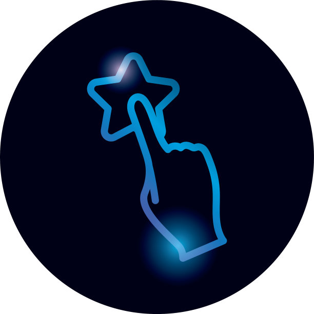 孤立的手和星形渐变样式图标图片下载