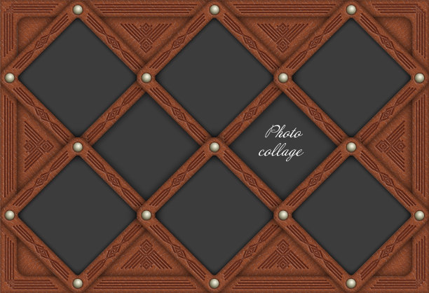 复古风格的照片拼贴或信息图模板。用于剪贴蒙版的帧在矢量文件中。图片下载