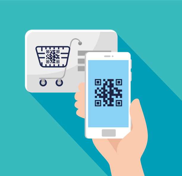 用智能手机和图标手动扫描二维码图片下载