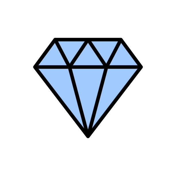 钻石,石头图标。简单的颜色与轮廓向量元素时髦的风格图标的用户界面和用户体验，网站或移动应用程序图片下载