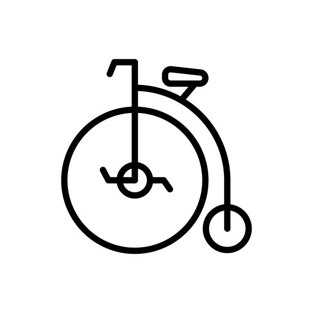 老式自行车交通图标：UI和UX网站或移动应用简约线性矢量元素图片下载
