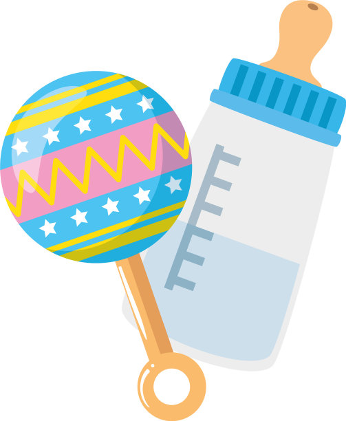 摇铃浴瓶牛奶孤立图标图片下载