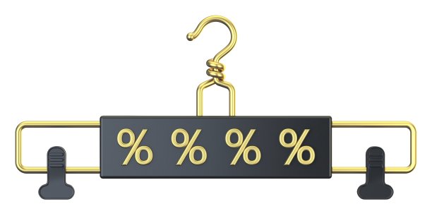 黑色衣架与百分比文本3D图片下载