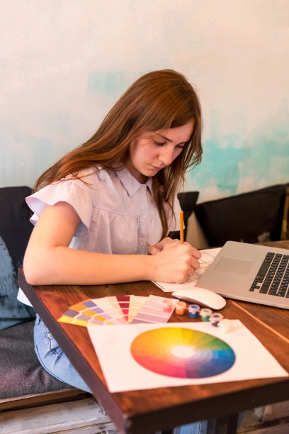 室内设计师用艺术工具画计划图片下载