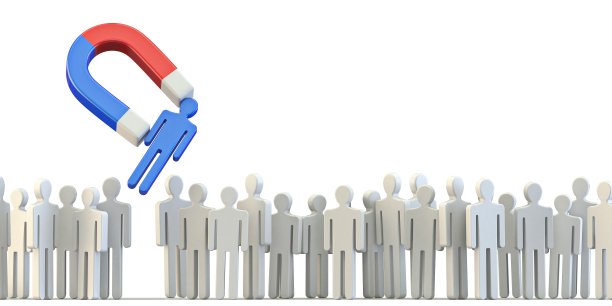 磁铁吸引蓝色人形3D图片下载