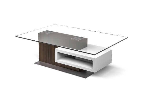 优雅的咖啡桌与玻璃顶部图片下载