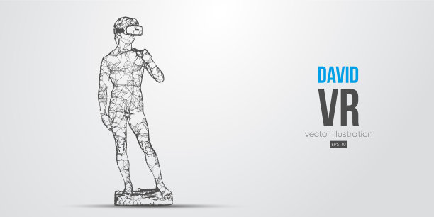 Vr抽象剪影虚拟现实眼镜图片下载