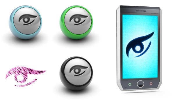 眼睛图标的收集。3 d演示。图片下载